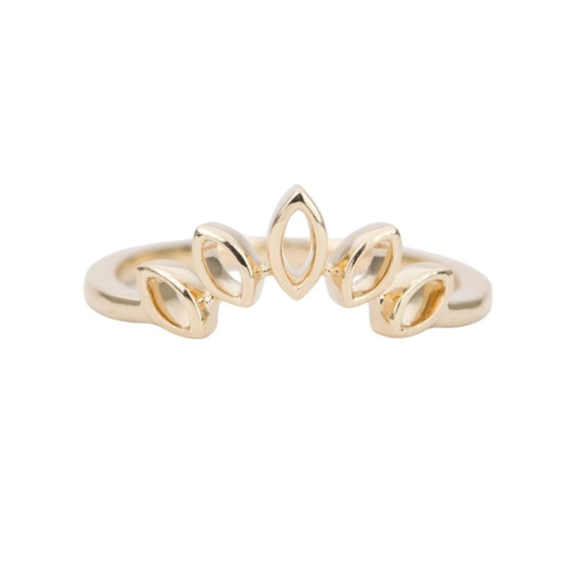 Marquise Crown Ring 14K Gold AD1402 Aurora Designer