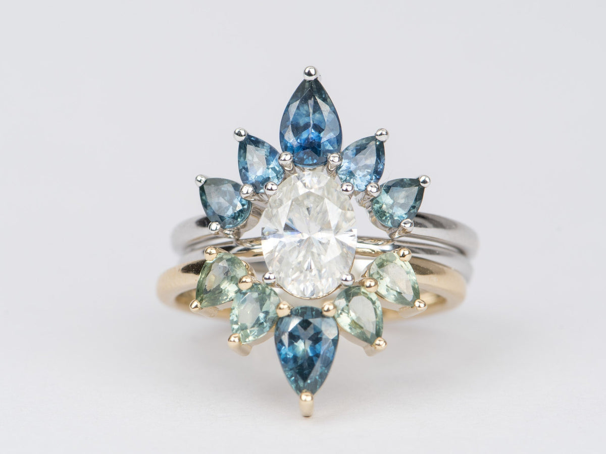 1ct Oval Moissanite Engagement Ring 14K 18K Gold Platinum PT950 8*6mm 4-Prong Solitaire AD1790 Aurora Designer