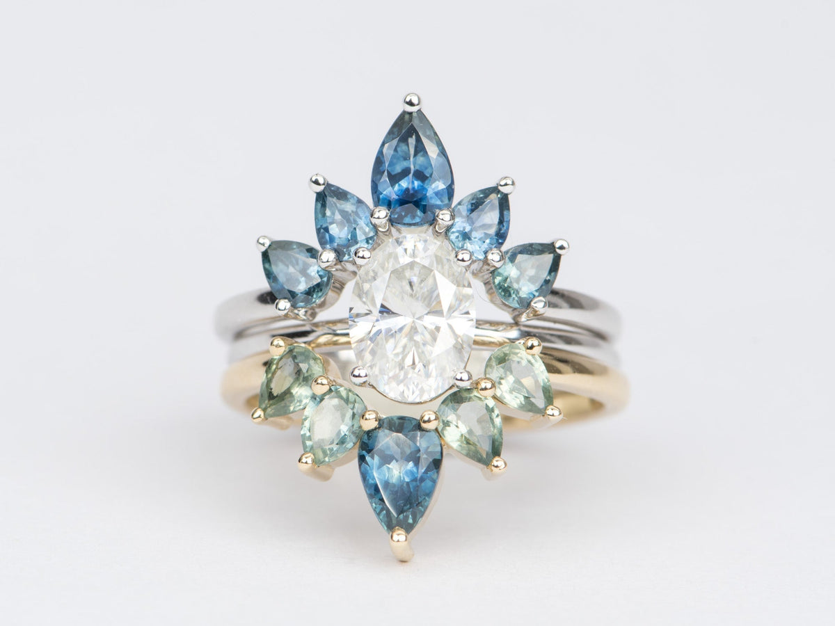 1ct Oval Moissanite Engagement Ring 14K 18K Gold Platinum PT950 8*6mm 4-Prong Solitaire AD1790 Aurora Designer