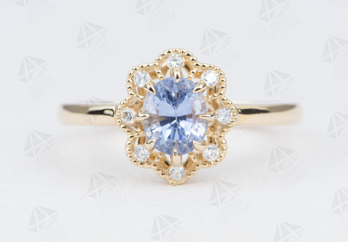 Custom Listing for Ryan*** Scallop Diamond Halo Setting 14K Gold AD1877C Jo Dane