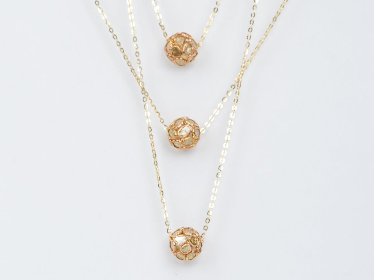 14K Gold Necklace Chain Adjustable Length with Needle Threader for Charms Pendants AD1907 Aurora Designer