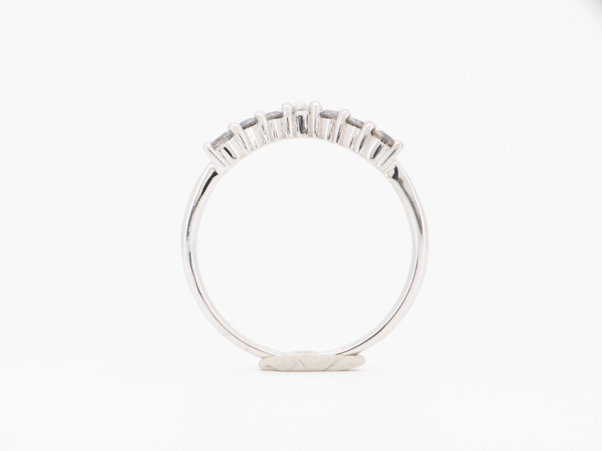 Salt and Pepper Diamond Curve Crown Wedding Band 14K White Gold Beautiful Sunburst Designer Style AD1926G Aurora Designer