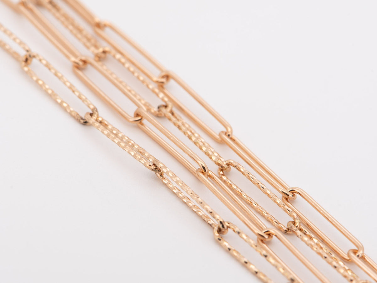 Paper Clip Solid 14K Gold Necklace Bracelet Chain Lariat Y Adjustable Layering Paperclip AD1960 Aurora Designer