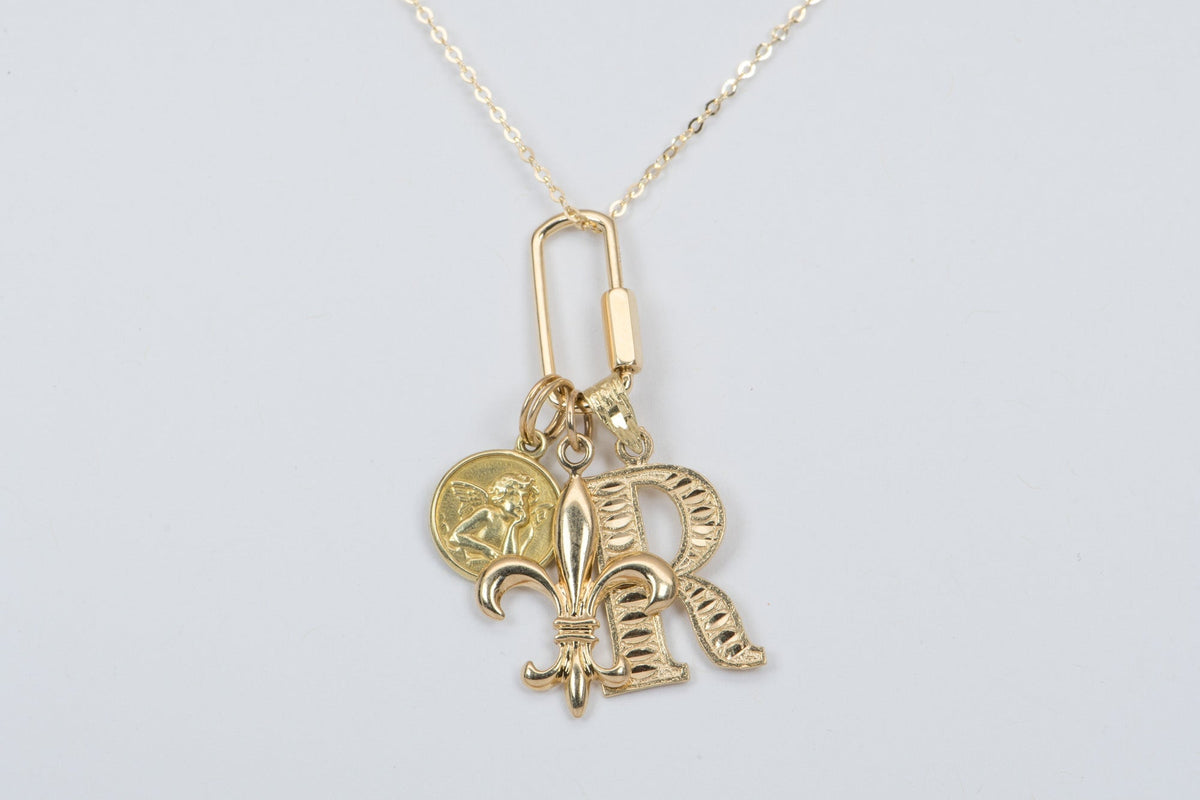 Screw Closure Large Rectangle 19x9mm 14K Gold Carabiner Pendant Holder Enhancer AD2185 Aurora Designer