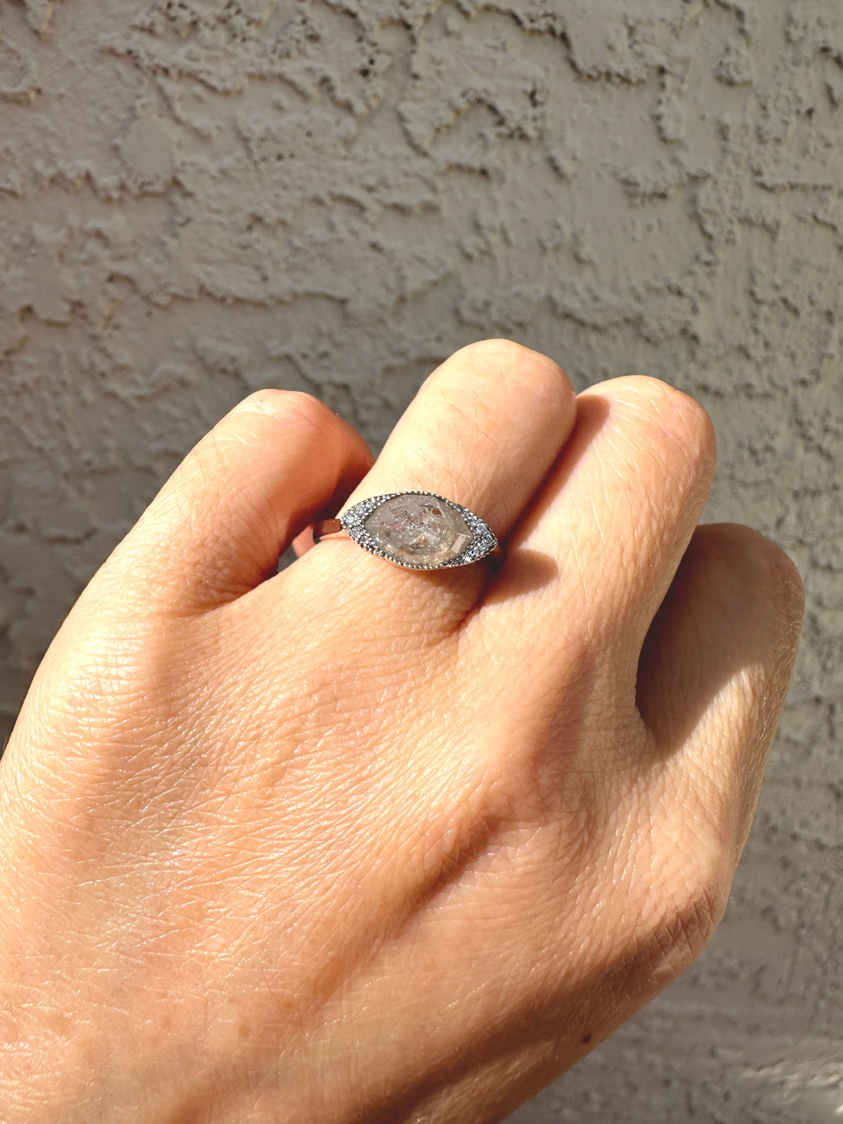 Marquise Diamond Engagement Ring 14K White Gold Milgrain Bezel Set East-West Side Diamonds AD2226 Aurora Designer