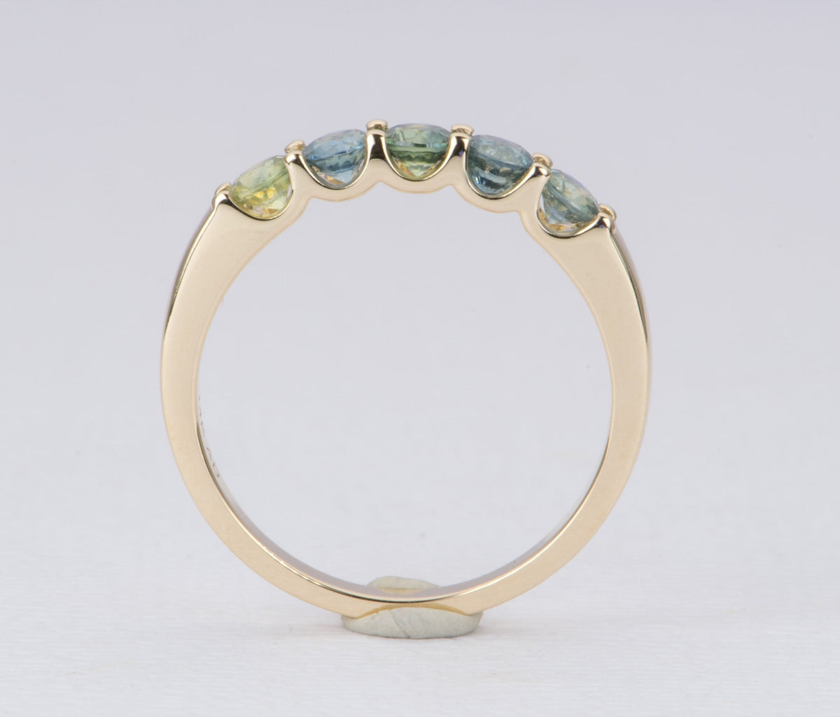 Restocked! 3.5mm Ombre Teal Sapphire 14K Gold Wedding Band AD2306 Aurora Designer