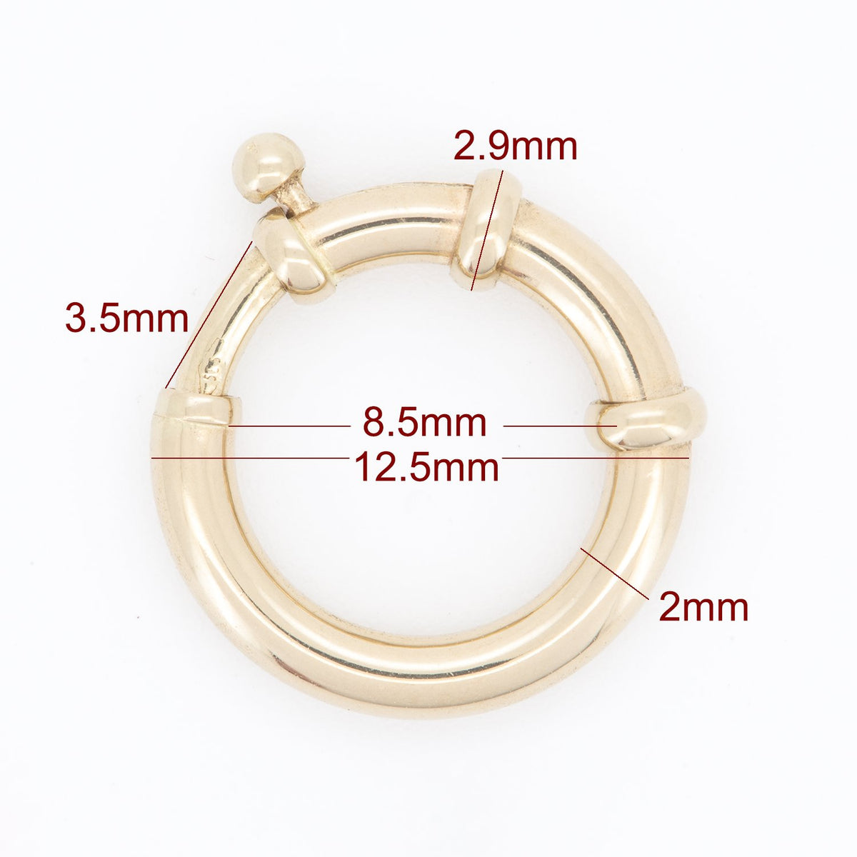 14K Gold Spring Ring Sailor Clasp 12mm 14mm AD2392 Aurora Designer