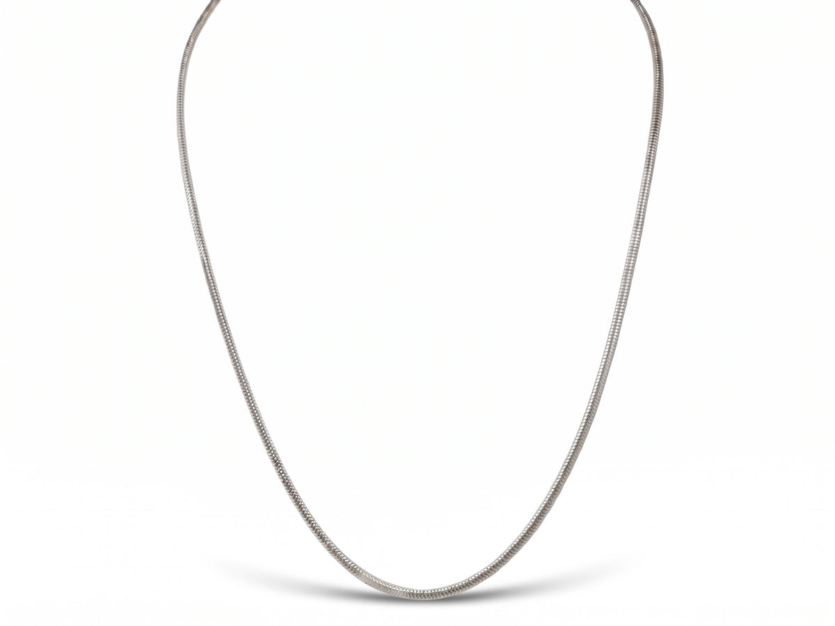 Heavy Platinum Snake Chain Necklace 19.75" Slinky Shiny 12g+ V1169 Aurora Designer