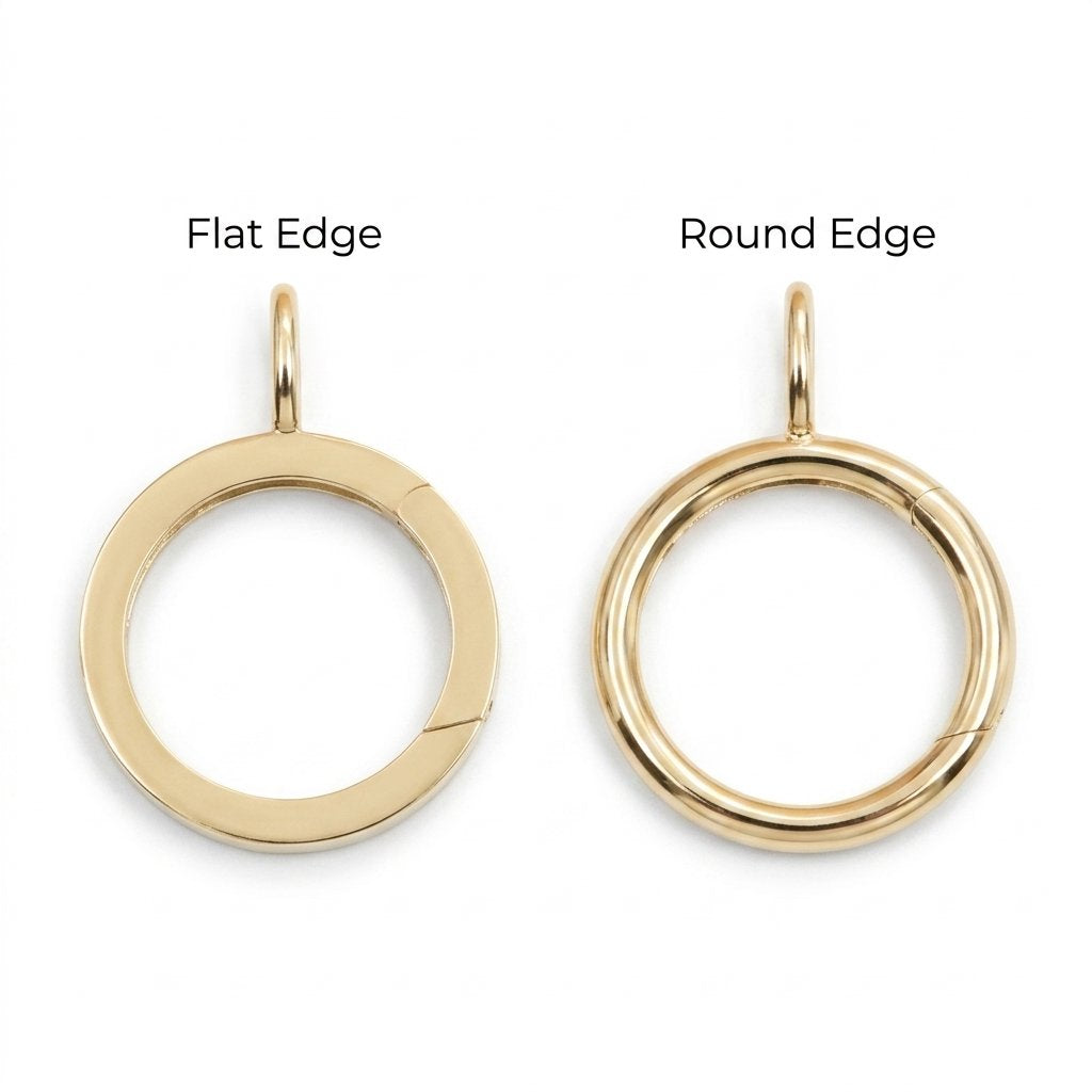 15mm Round Circle Pendant Charm Holder 14K Gold M4017 Aurora Designer