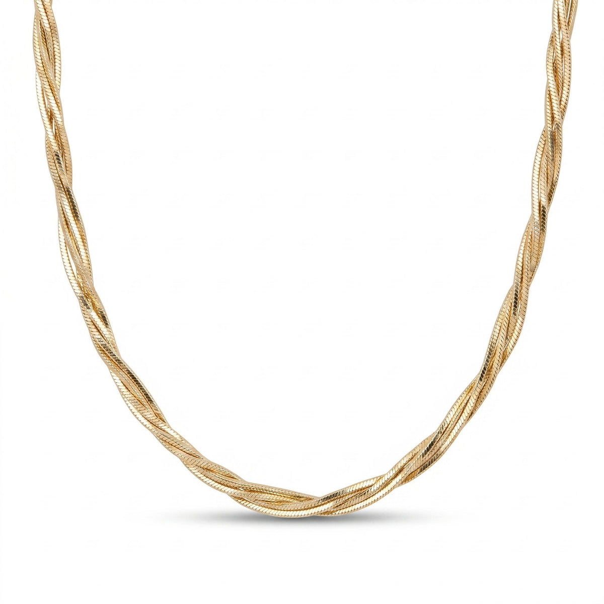 Solid 18K Gold Five-Strand Snake Chain Necklace Heavy 12g+ R4738 Aurora Designer