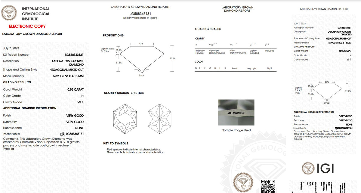 Hexagon Shape Diamond Engagement Ring on Wide Band 14K Gold IGI Cert R6655 Aurora Designer