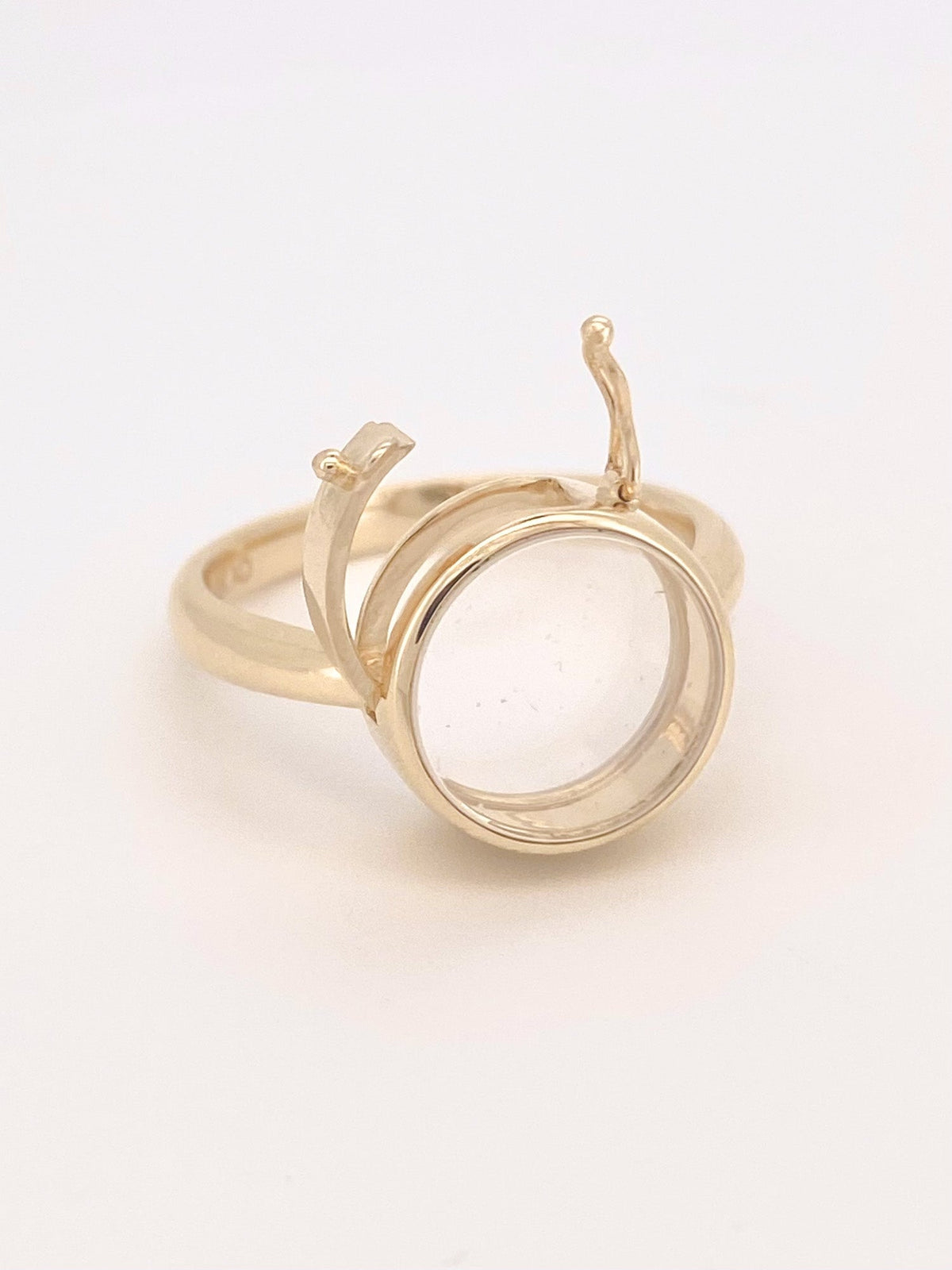 Solid 14K Gold Shaker Locket Ring M6009 Aurora Designer