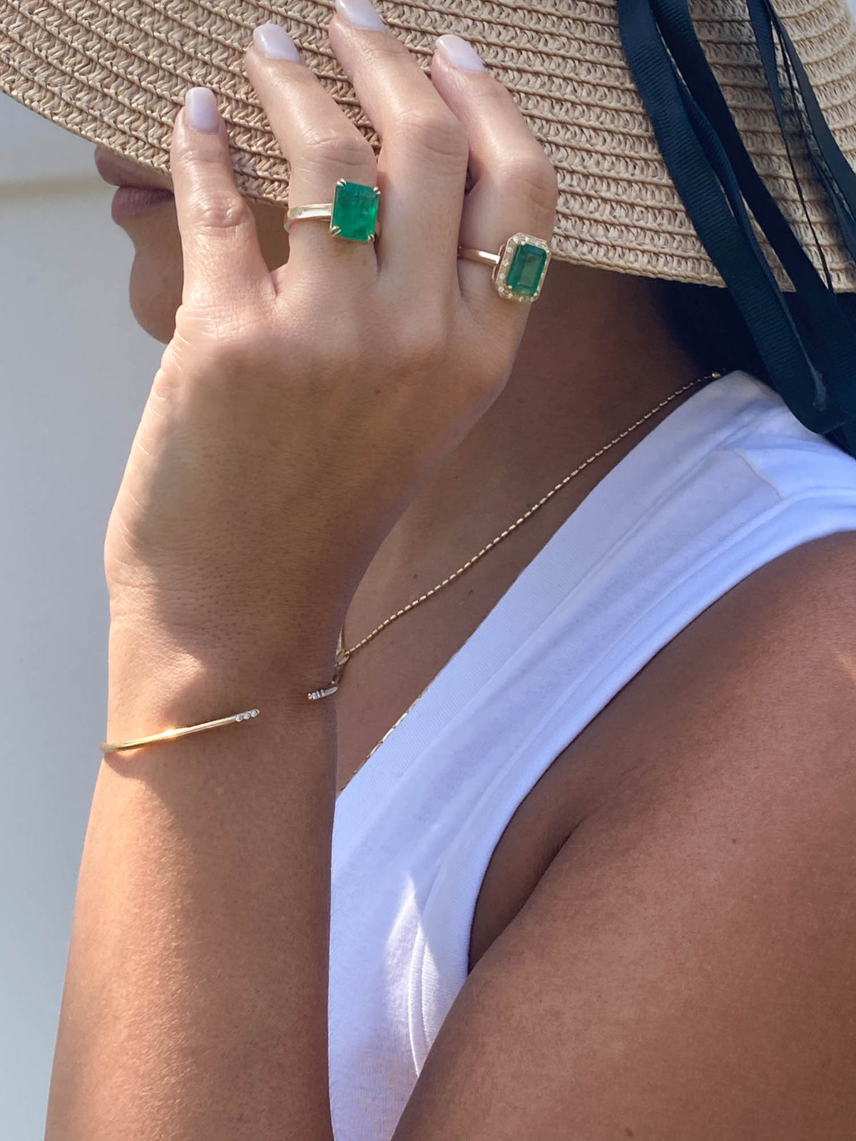 5.33ct Emerald Statement Ring 14K Gold R6348 Aurora Designer