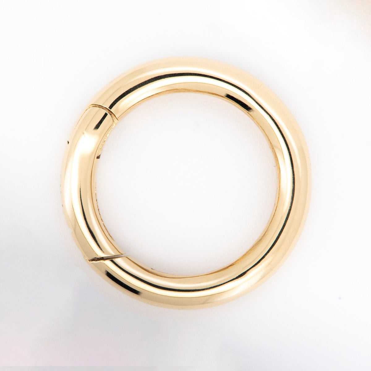 Push Gate Large Circle 13mm 14K or 18K Gold Pendant Holder Enhancer M4006 Aurora Designer