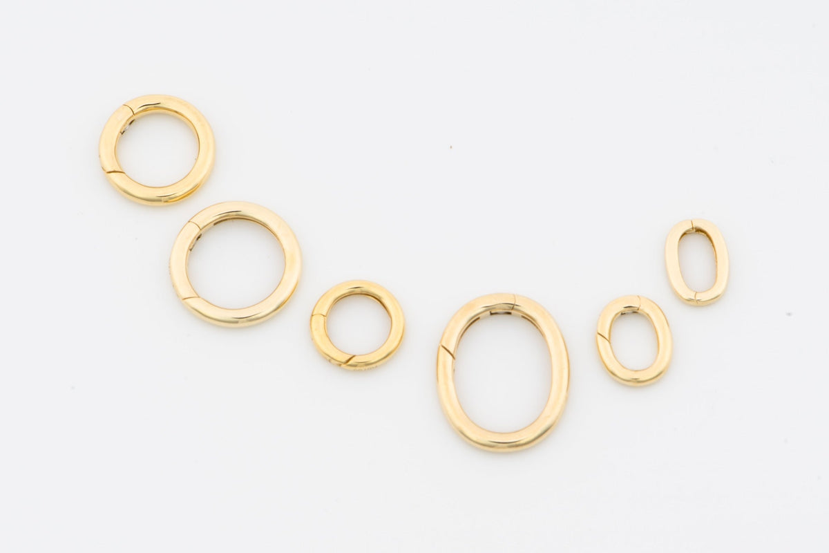 9K Gold Push Gate Charm Holder Connector Enhancer Aurora Designer