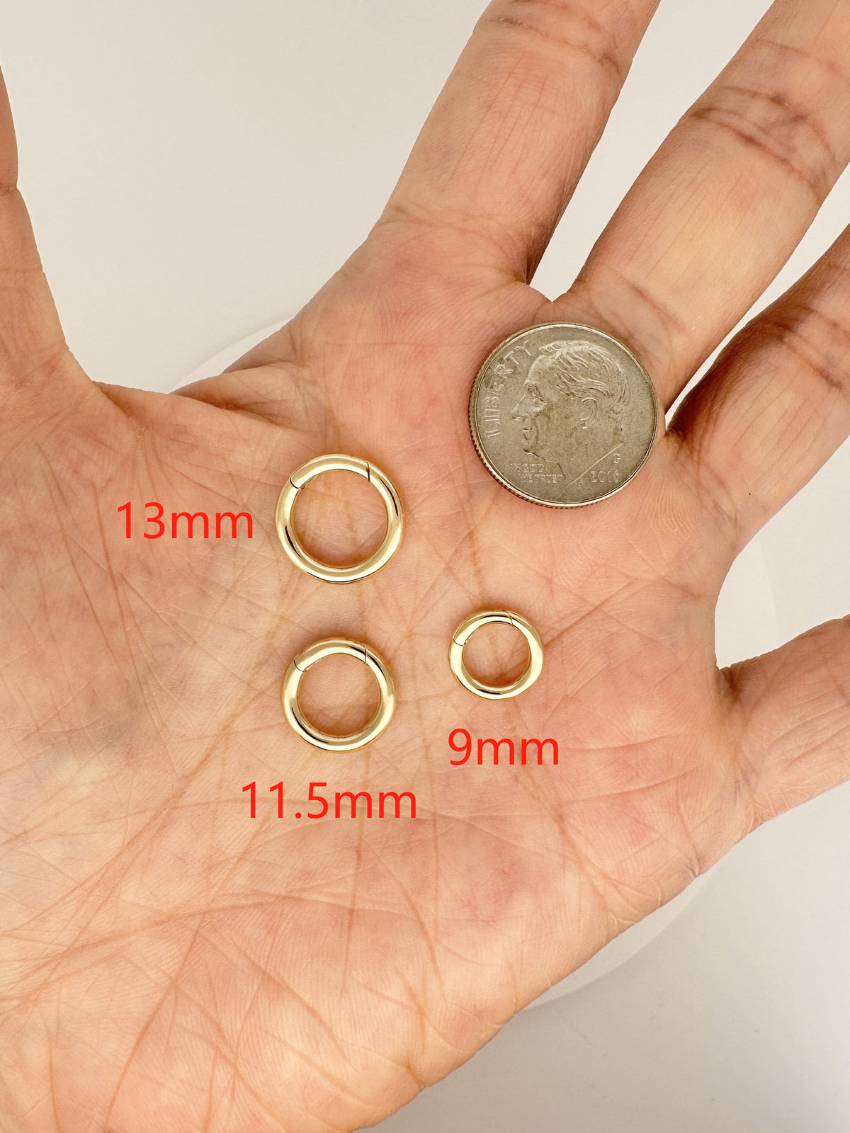 9K Gold Push Gate Charm Holder Connector Enhancer Aurora Designer