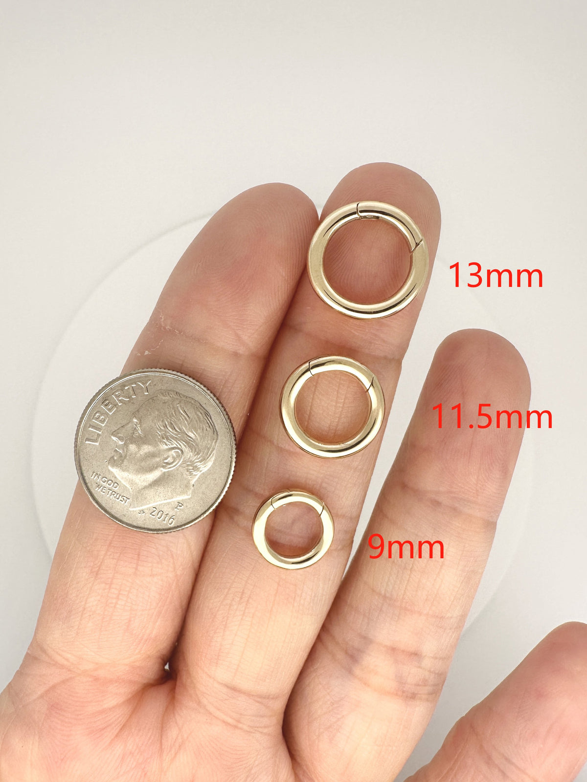 9K Gold Push Gate Charm Holder Connector Enhancer Aurora Designer