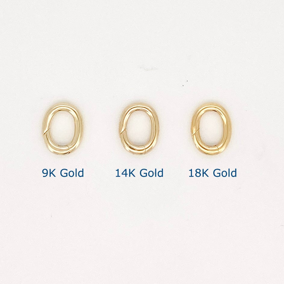 Push Gate Small Oval 9x7mm 14K or 18K Gold Pendant Holder Enhancer M4007S Aurora Designer