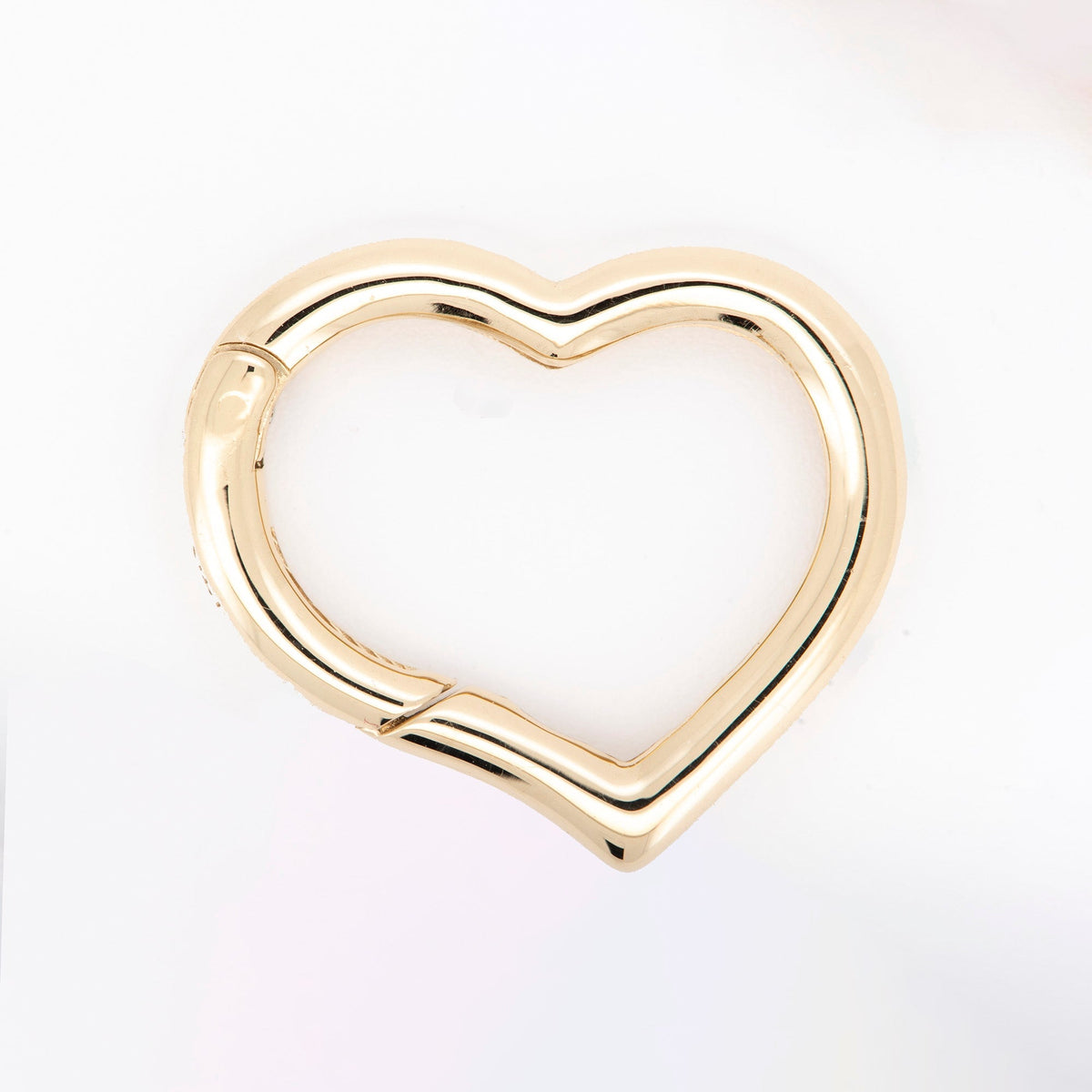 Push Gate Large Heart Shape 16x14mm 14K Gold Pendant Holder Enhancer M4008 Aurora Designer