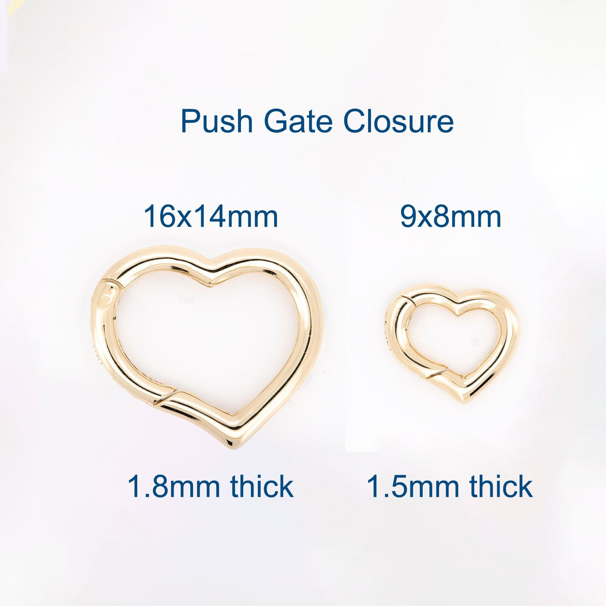 Push Gate Small Heart Shape 9x8mm 14K Gold Pendant Holder Enhancer M4008S Aurora Designer