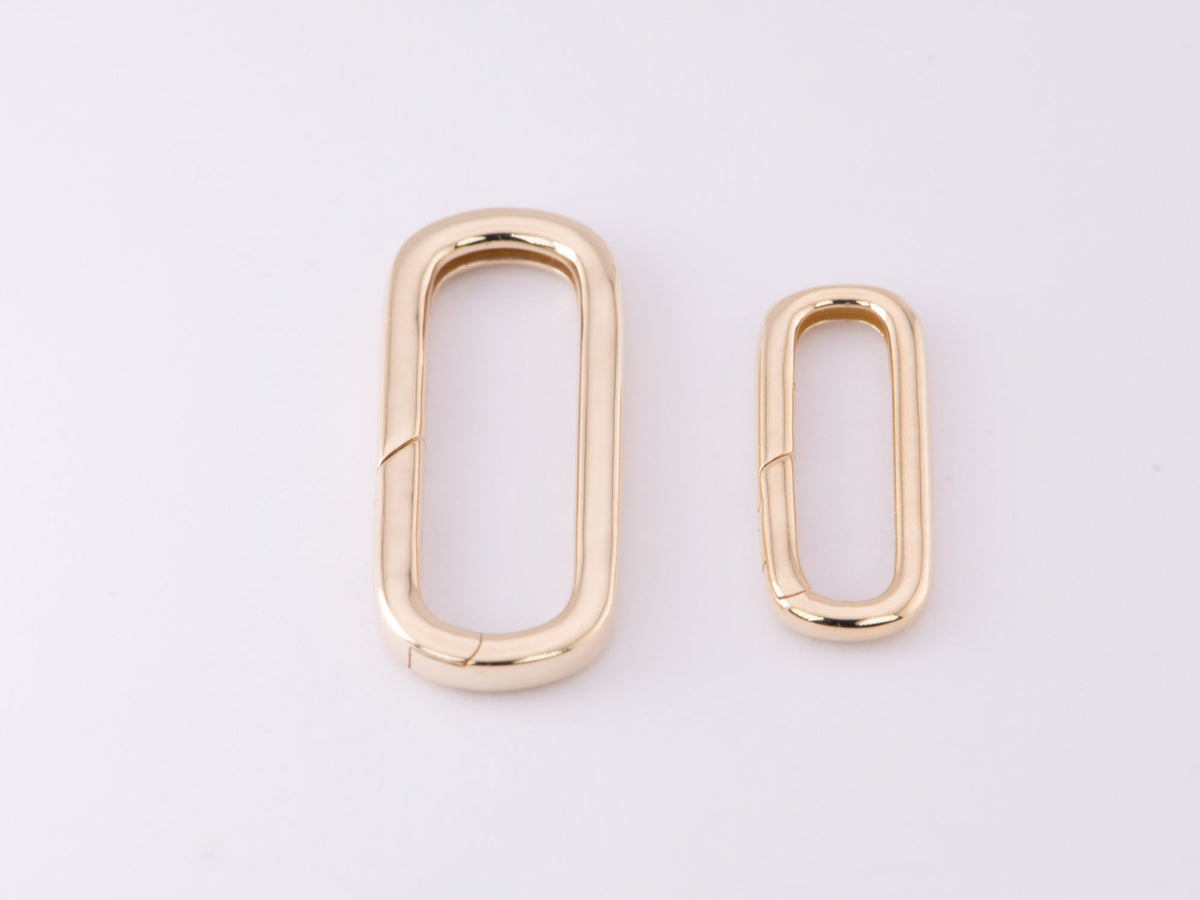 Push Gate Long Rectangle 18x7mm 14K Gold Pendant Holder Enhancer M4012M Aurora Designer