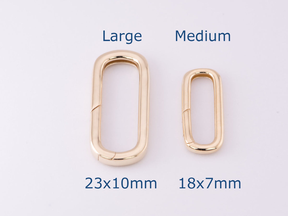 Push Gate Long Rectangle 18x7mm 14K Gold Pendant Holder Enhancer M4012M Aurora Designer