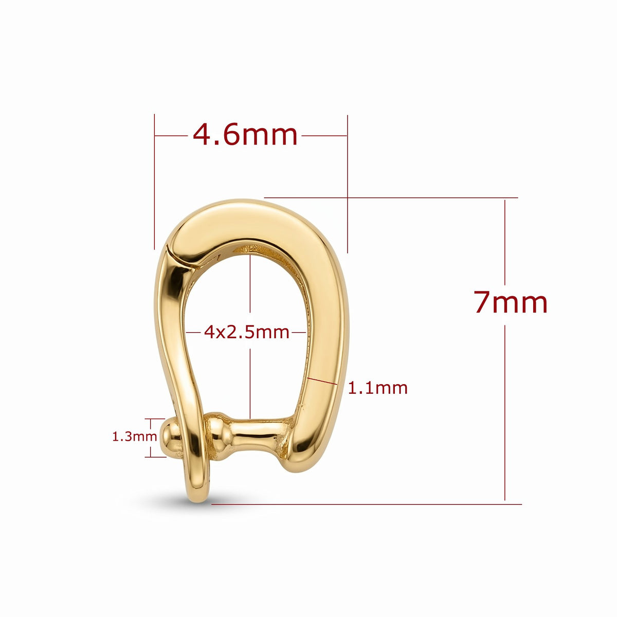 Small Charm Enhancer 7x5mm 14K or 18K Gold Clip-On Bail M4023 Aurora Designer