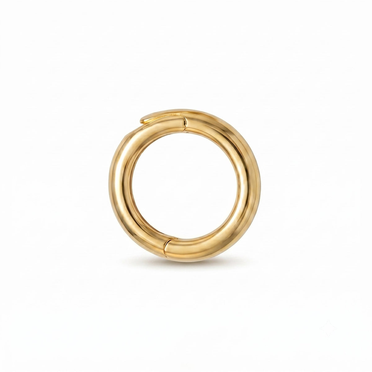 Small Circle 9mm 14K Gold Charm Holder with Hidden Safety Latch M4025 Aurora Designer