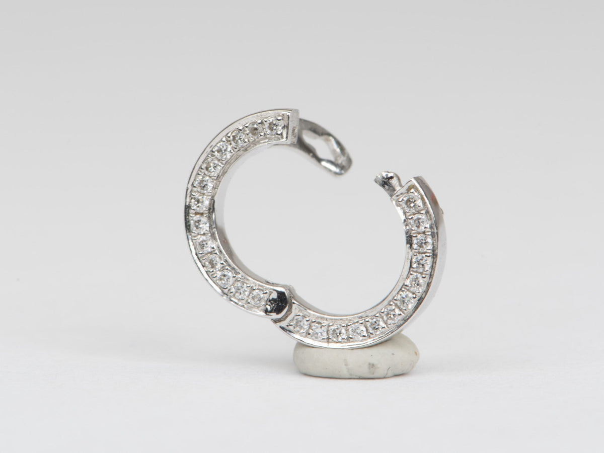 9mm Circle Charm Holder with Diamond Pave 18K Gold M4027 Aurora Designer