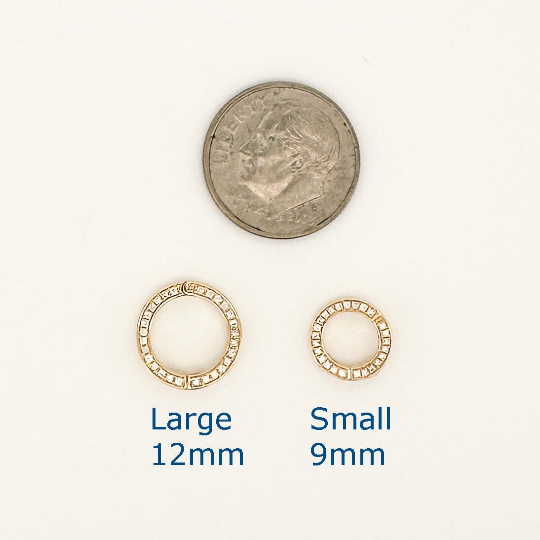 9mm Circle Charm Holder with Diamond Pave 18K Gold M4027 Aurora Designer