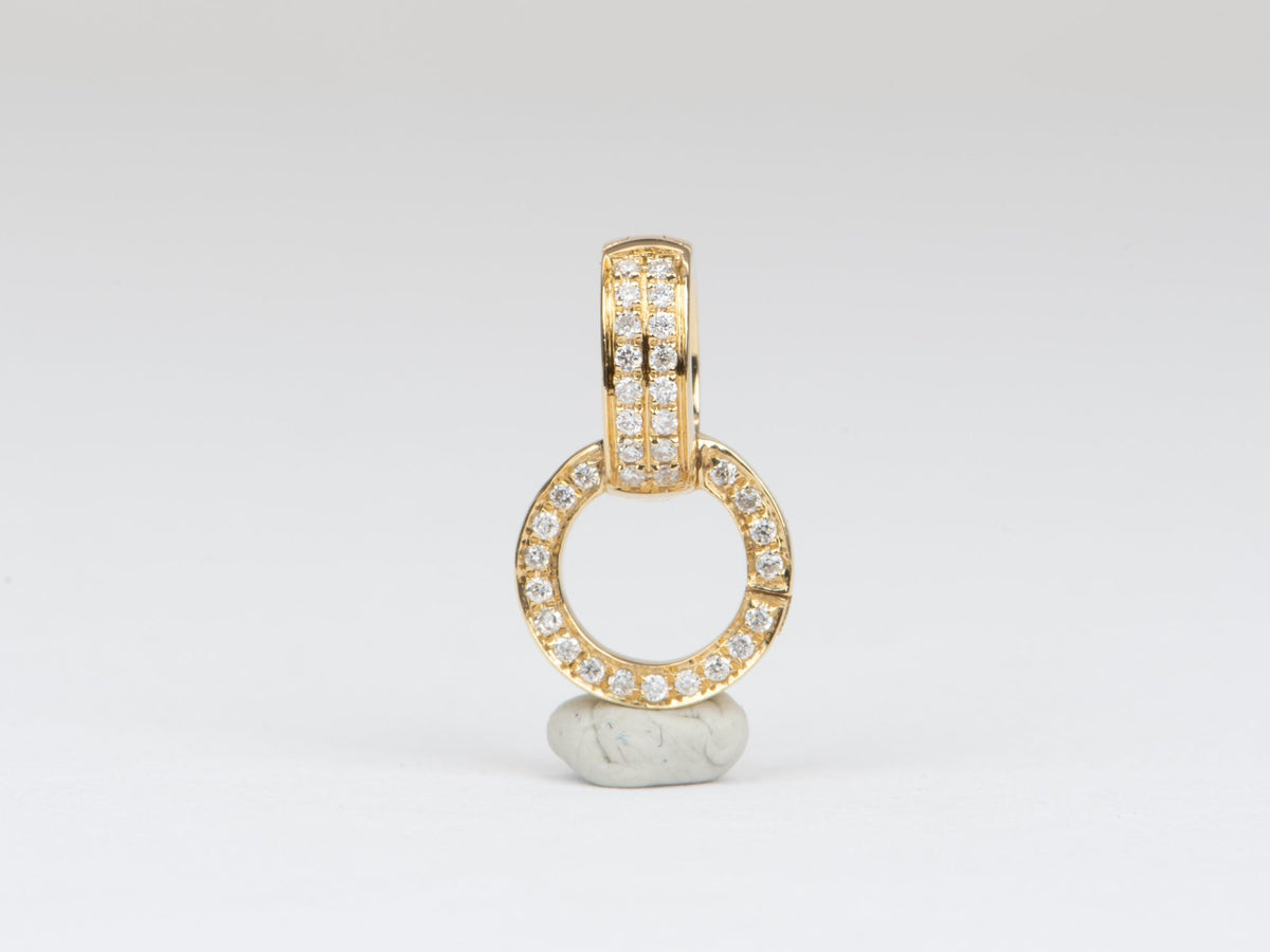 14x8mm Pendant Enhancer with Diamond Pave 18K Gold Converter Bail M4028 Aurora Designer