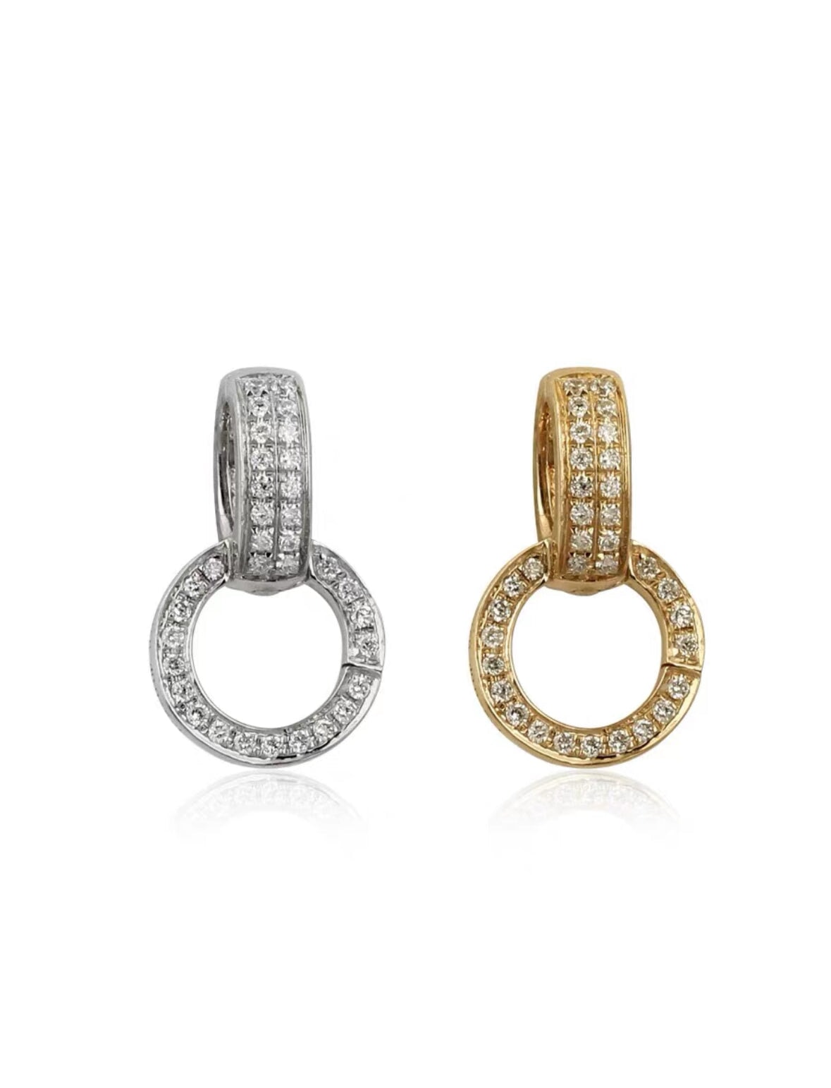 14x8mm Pendant Enhancer with Diamond Pave 18K Gold Converter Bail M4028 Aurora Designer