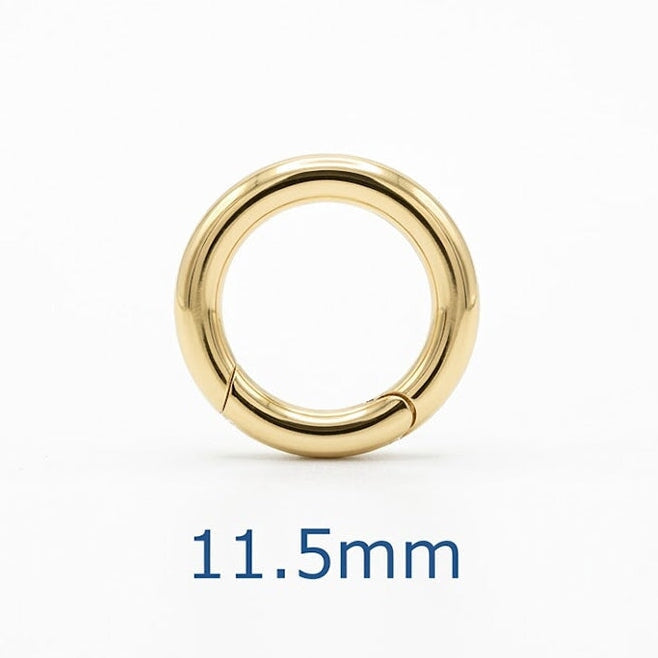 Solid 9K 14K 18K Gold 11.5mm Push Gate Round Pendant Holder Enhancer Annex Link M4029 Aurora Designer