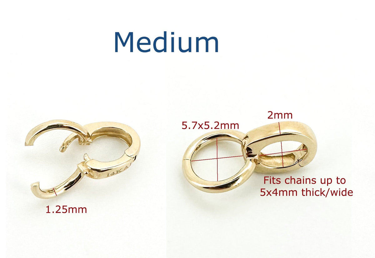9K 14K 18K Gold Pendant Charm Enhancer Converter Bail Multiple Sizes M4041 Aurora Designer