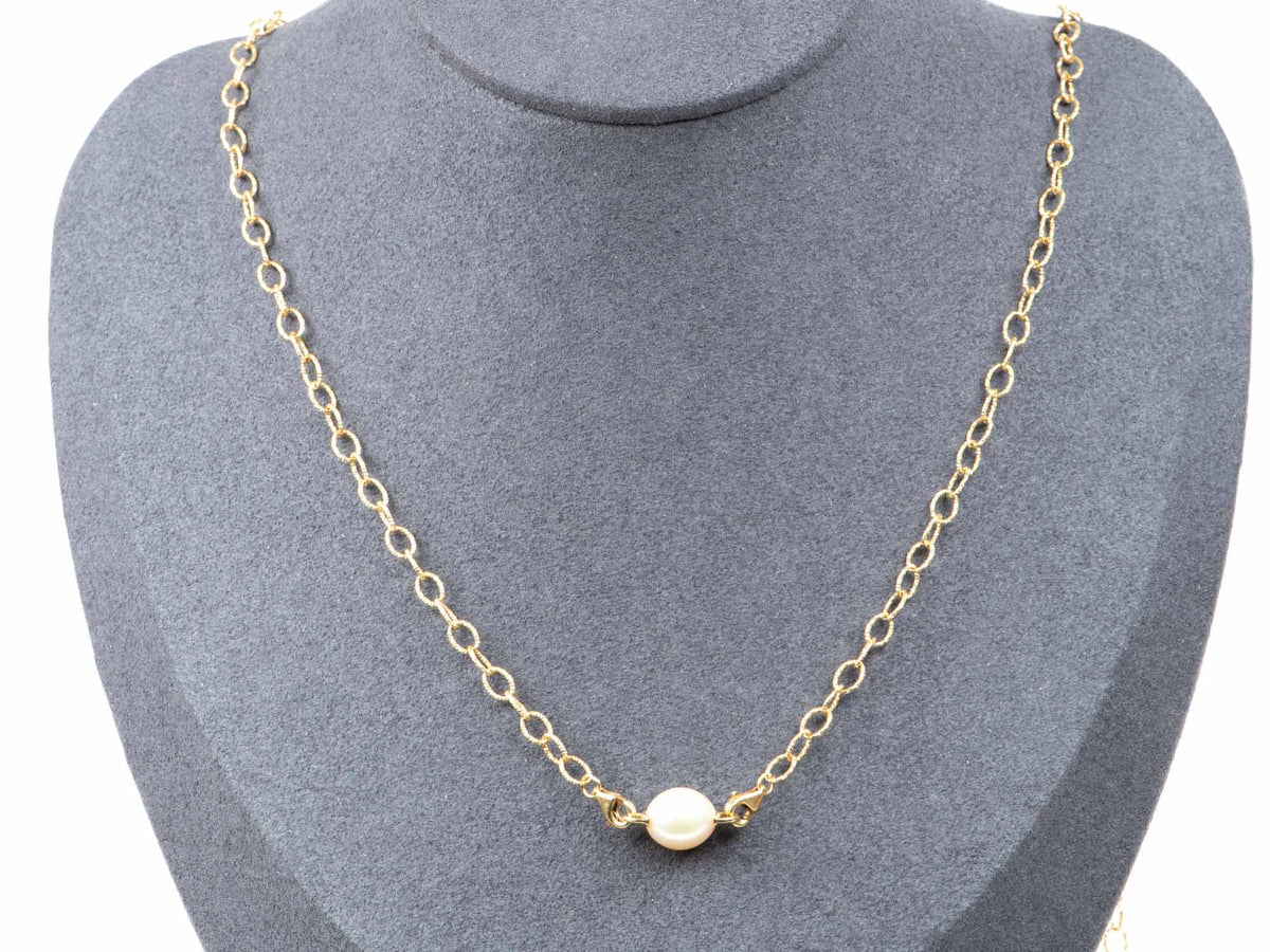 Freshwater Pearl with 18K Gold Loops Extension Connector M4038 Aurora Designer