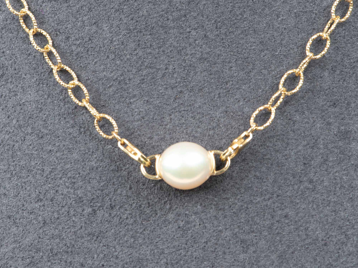 Freshwater Pearl with 18K Gold Loops Extension Connector M4038 Aurora Designer