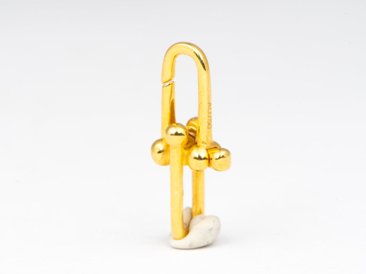 18K Gold Horseshoe Push Gate Clasp 16x7mm M4039 Aurora Designer