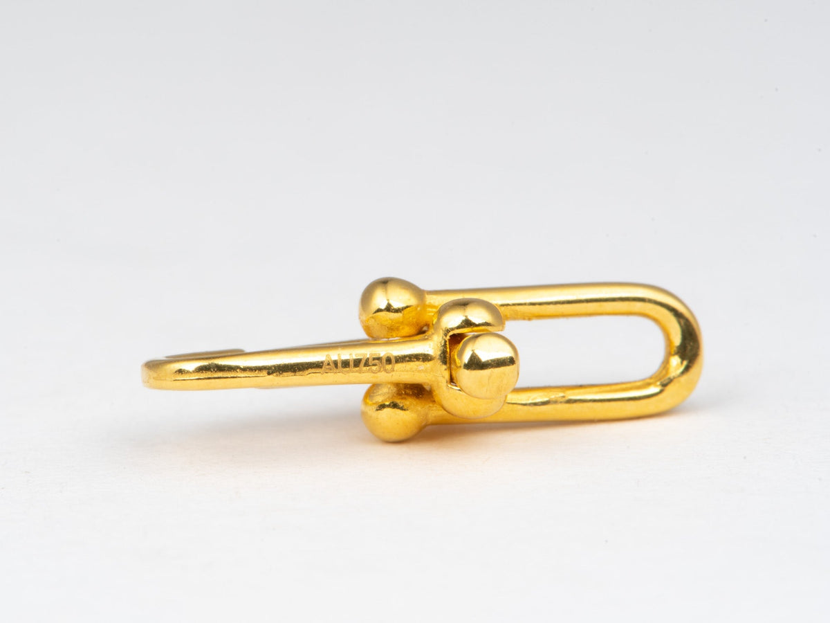 18K Gold Horseshoe Push Gate Clasp 16x7mm M4039 Aurora Designer