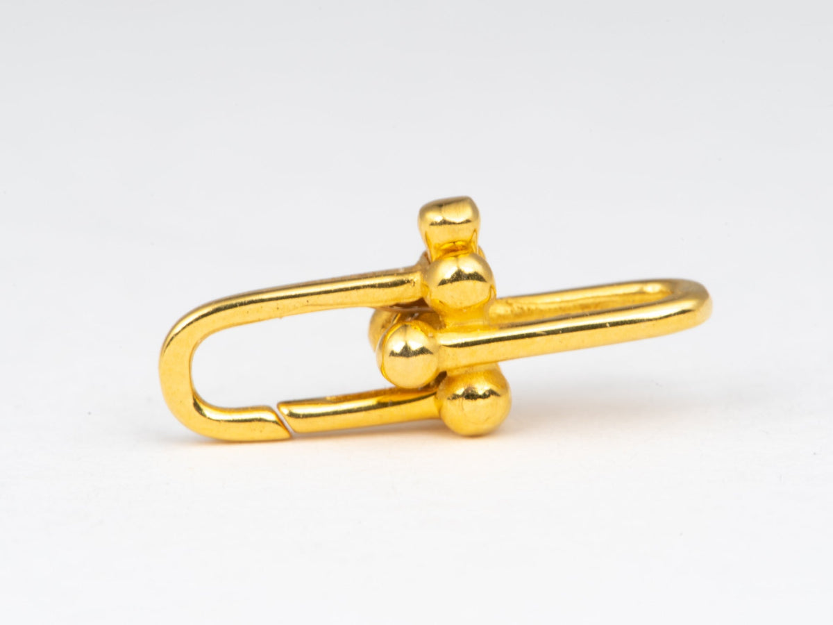 18K Gold Horseshoe Push Gate Clasp 16x7mm M4039 Aurora Designer