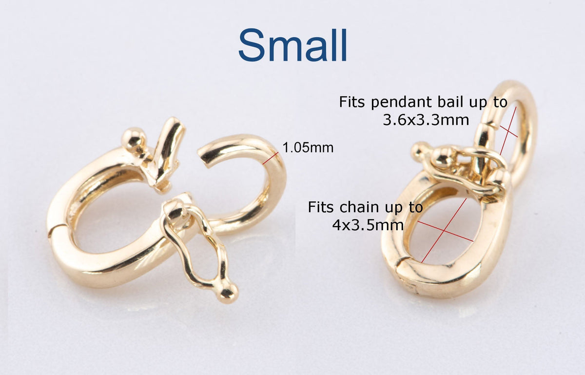 11x5.5mm Charm Enhancer Converter Clip-On Bail 14K Gold M4041 Aurora Designer