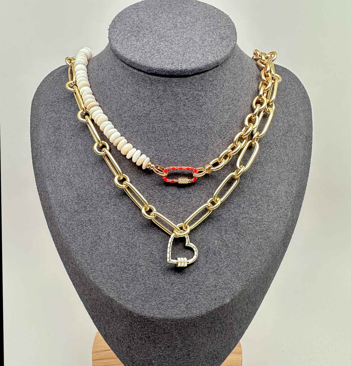 14K Gold Mixed Link Chain Necklace 18" 24" 1-Round Link R4588 Aurora Designer