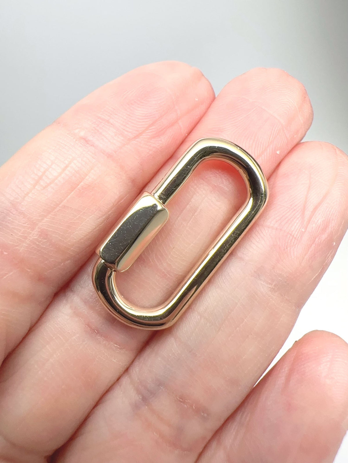 25x12mm 14K or 18K Gold Carabiner Chain Connector M4054 Aurora Designer