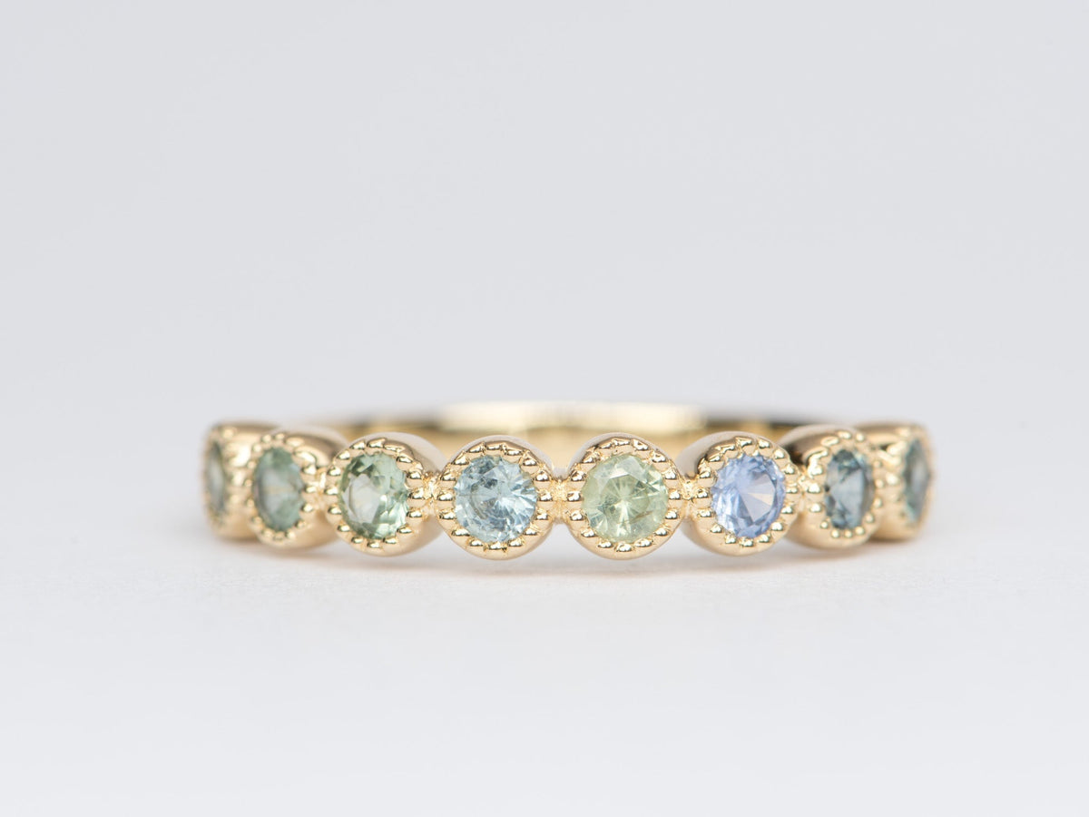 Custom Listing for David*** Custom Wedding Band Using 2.5mm Montana Sapphires Aurora Designer