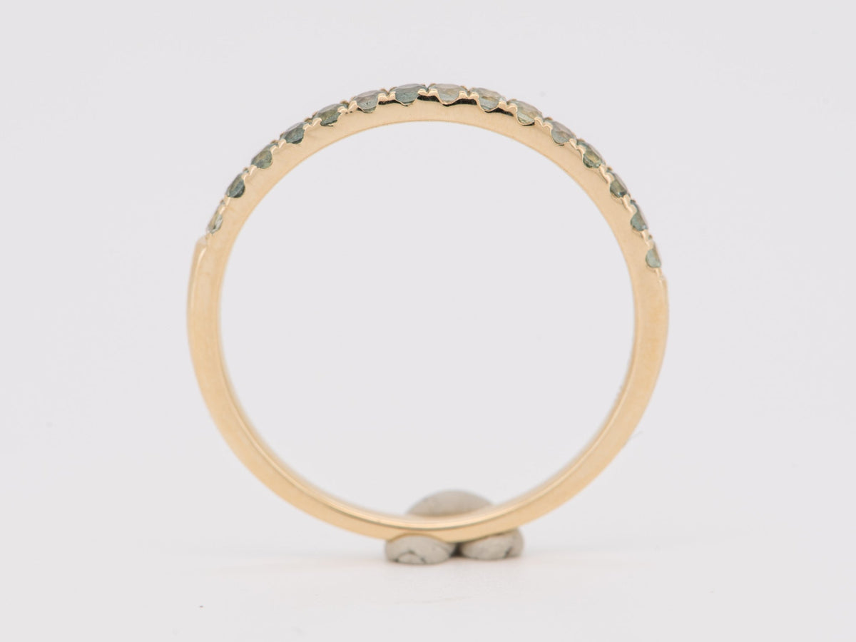 1.5mm Montana Sapphire Wedding Band 14K Gold Half Eternity Wedding Ring M5094 Aurora Designer