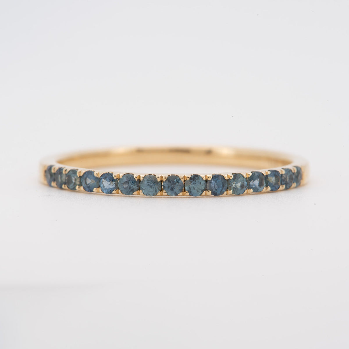 1.5mm Montana Sapphire Wedding Band 14K Gold M5094 Aurora Designer
