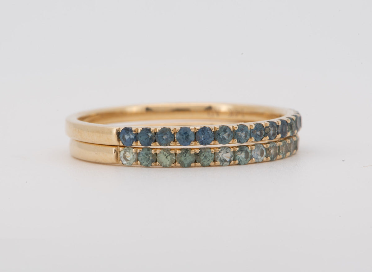 1.5mm Montana Sapphire Wedding Band 14K Gold M5094 Aurora Designer