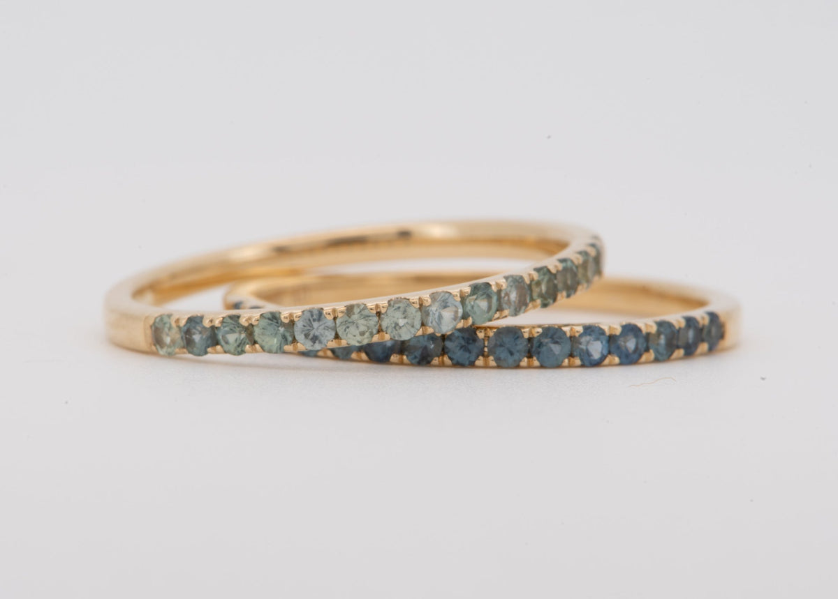 1.5mm Montana Sapphire Wedding Band 14K Gold M5094 Aurora Designer