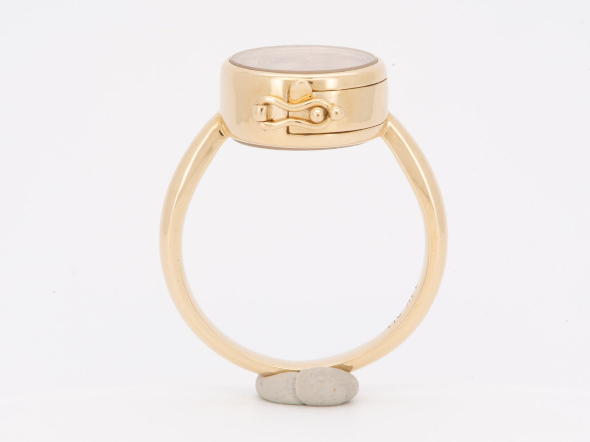 Solid 14K Gold Shaker Locket Ring M6009 Aurora Designer