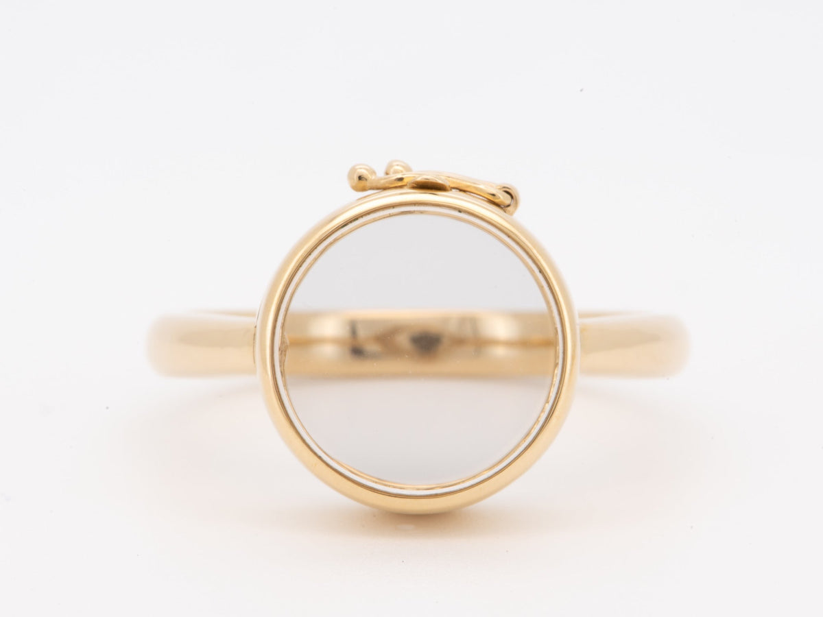 Solid 14K Gold Shaker Locket Ring M6009 Aurora Designer
