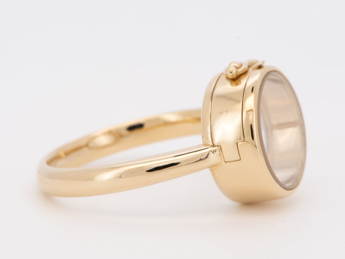 Solid 14K Gold Shaker Locket Ring M6009 Aurora Designer